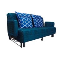 مبل تختخواب شو دو نفره عرض ۱۶۵ سانتیمتر گالری چوب آشنایی مدل آرتا با روکش پارچه و پایه فلز