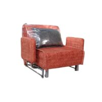 مبل تختخواب شو یک‌ونیم نفره عرض ۱۲۵ سانتیمتر گالری چوب آشنایی مدل آرتا با روکش پارچه و پایه فلز