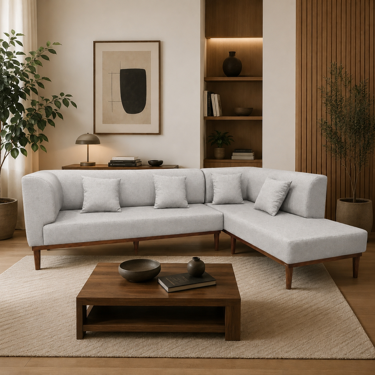 مبل ال راحتی ۶ نفره گالری چوب آشنایی مدل نست - Image 4