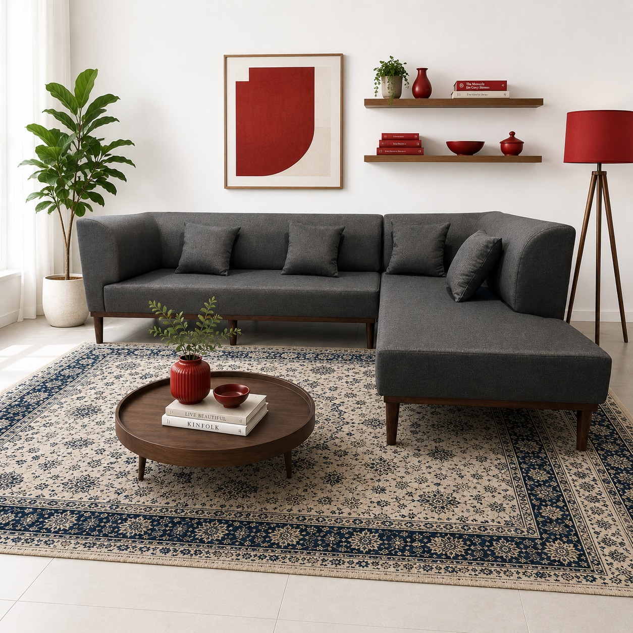 مبل ال راحتی ۶ نفره گالری چوب آشنایی مدل نست - Image 6