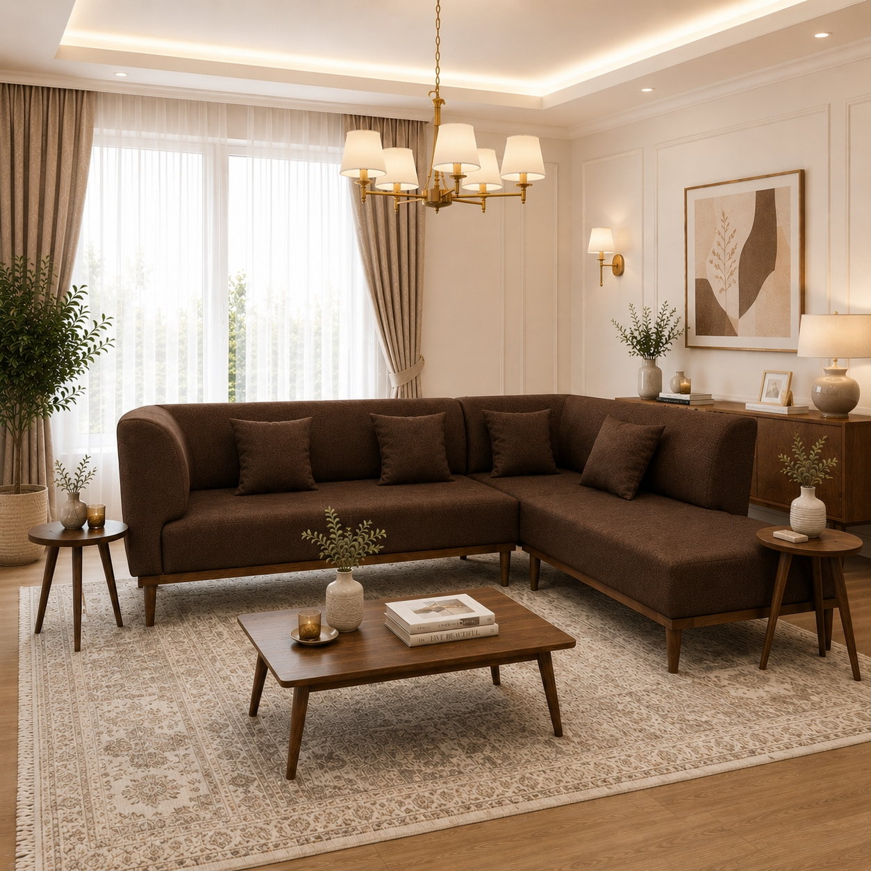 مبل ال راحتی ۶ نفره گالری چوب آشنایی مدل نست - Image 9